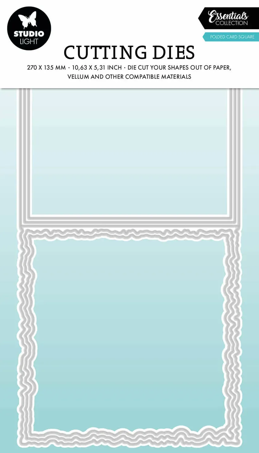 StudioLight Essentials Torn Edge Cardshape square Stanzschablone