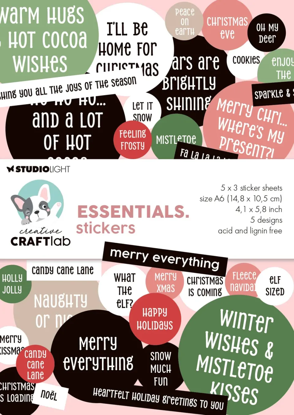 StudioLight Creative Craftlab Essentials Stickerblock Merry Everything