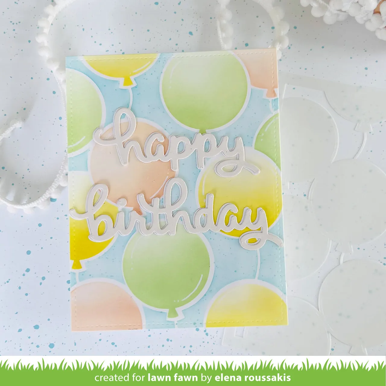 Lawn Fawn Balloon Background Schablonen 15x15cm 4-teilig