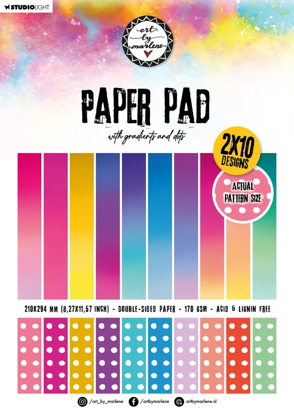 StudioLight Art by Marlene Pattern Pad Gradients Dots 20 Blatt A4