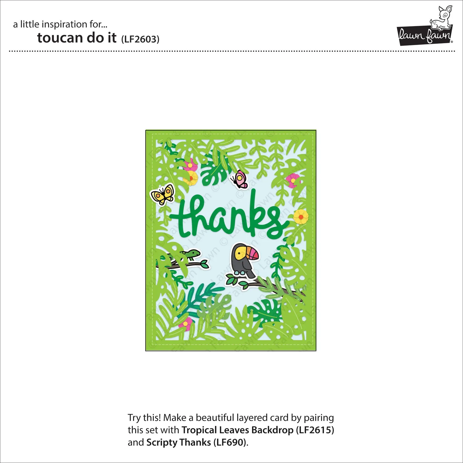 Lawn Fawn Toucan Do It LF2603 Stempelset Tropisch