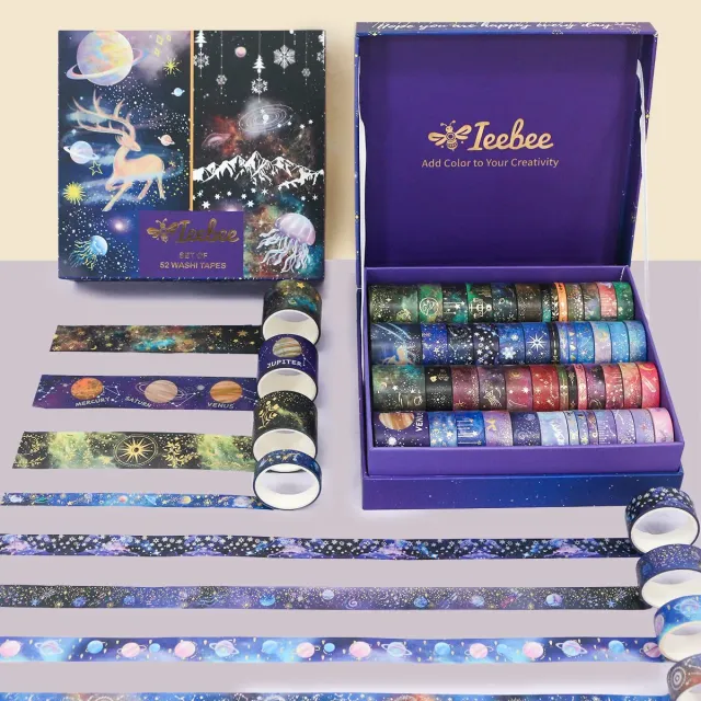 Ieebee Galaxy Washi Tape Set 52 Rollen Sterne Nebel