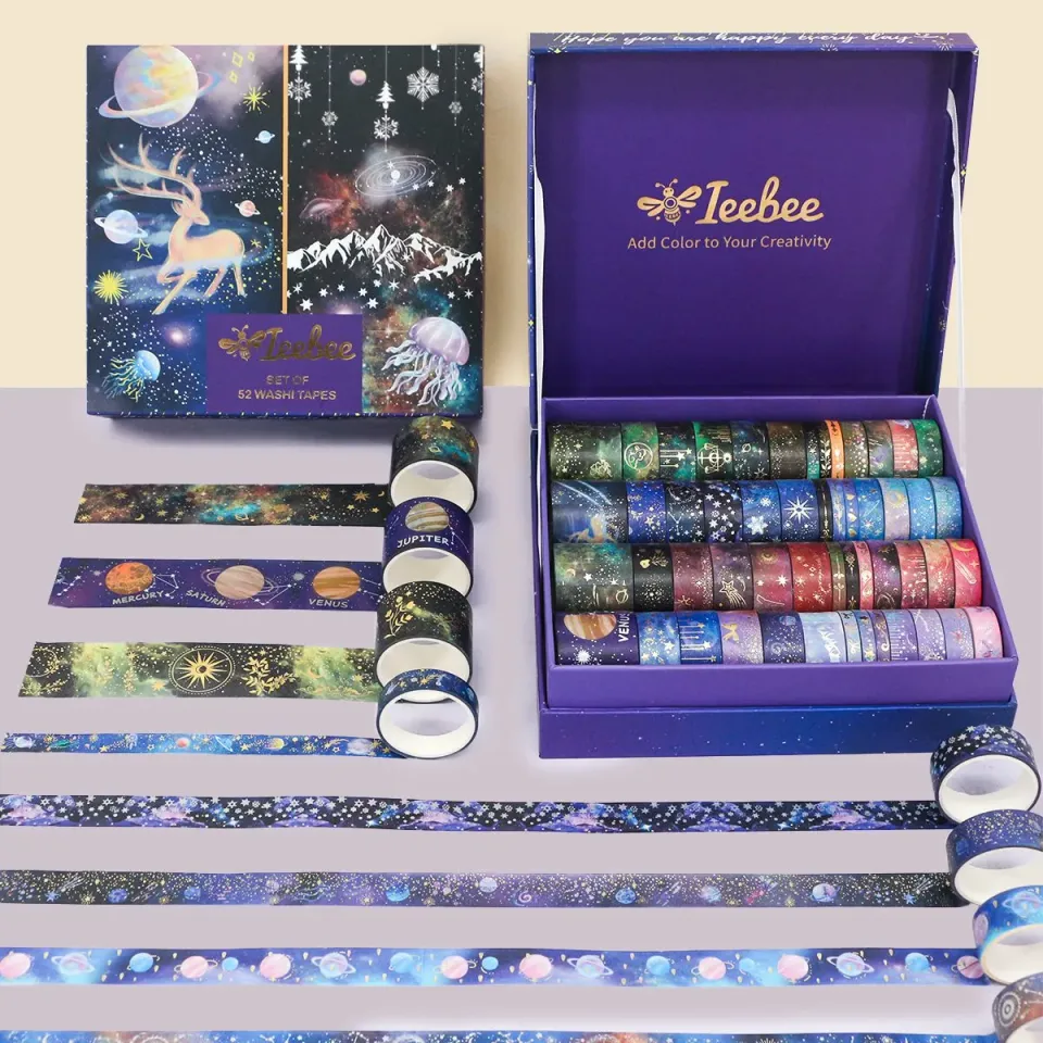 Ieebee Galaxy Washi Tape Set 52 Rollen Sterne Nebel