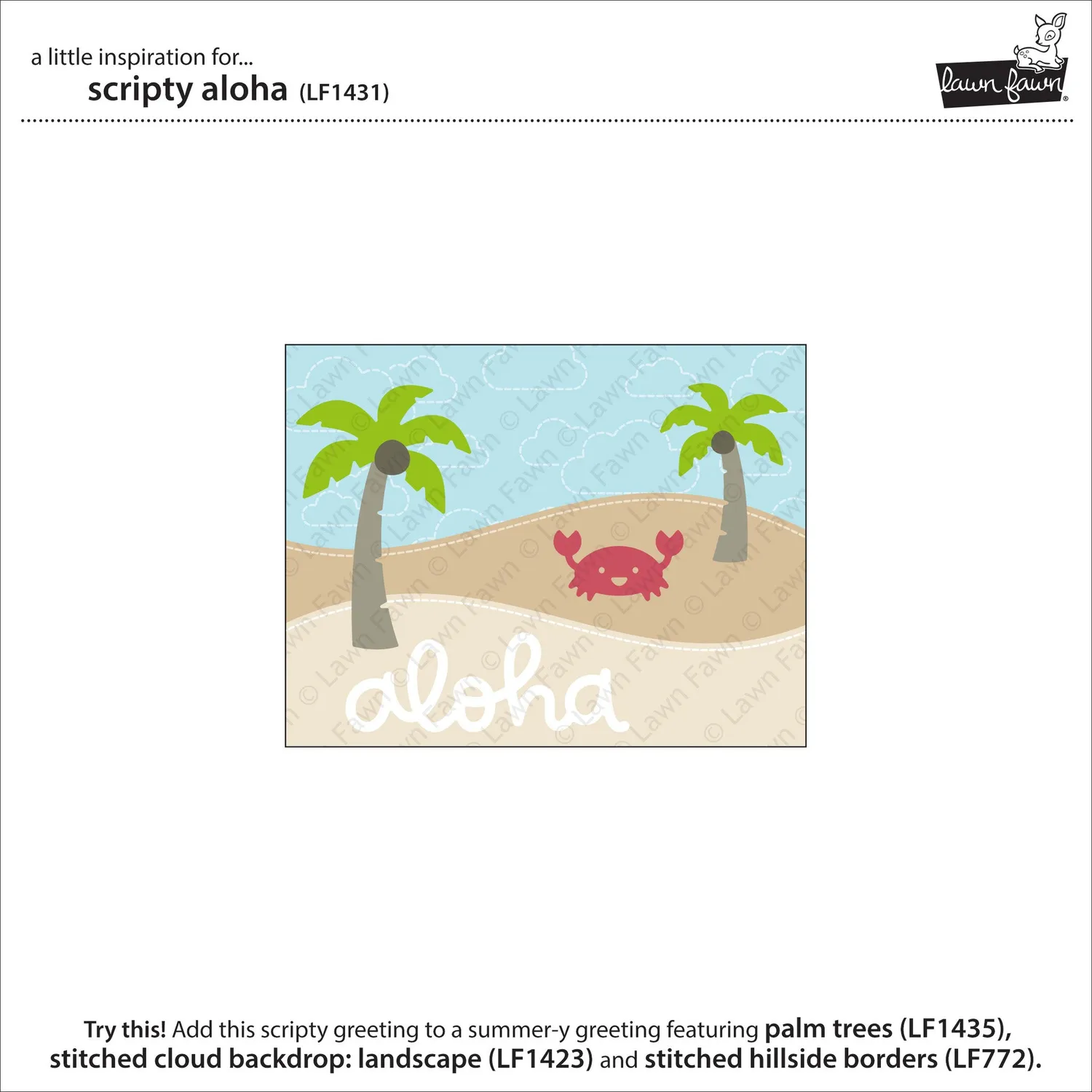 Lawn Fawn Lawn Cuts Scripty Aloha Stanzschablone Schriftzug