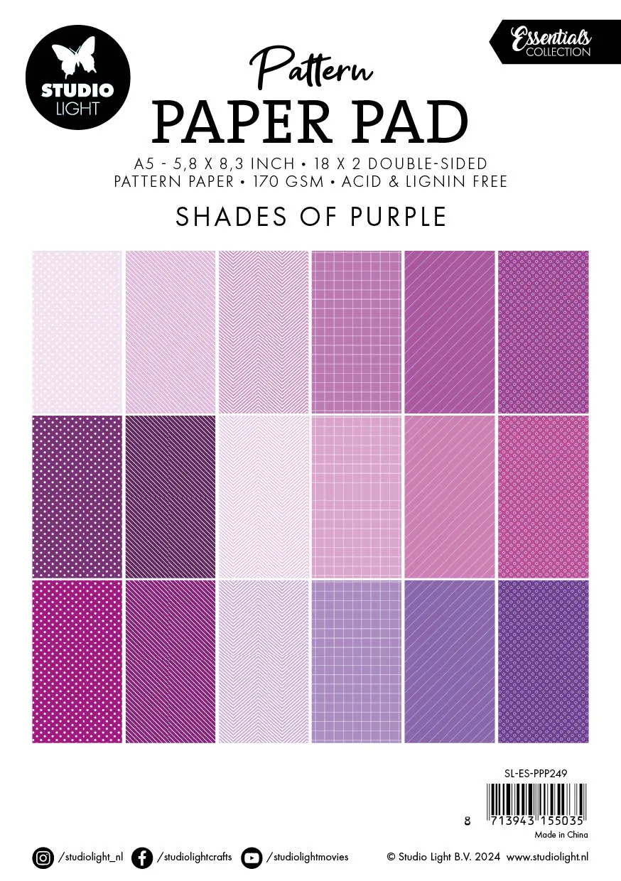 StudioLight Essentials Shades of purple Papierblock 36 Blatt