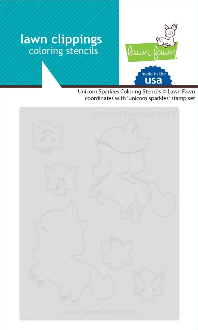 Lawn Fawn Unicorn Sparkles Coloring Stencils 3-teilig