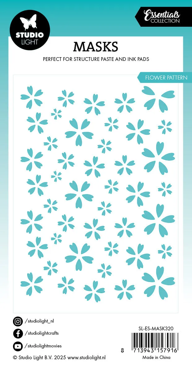 Studio Light Essentials Schablone Flowers Hintergrund A6