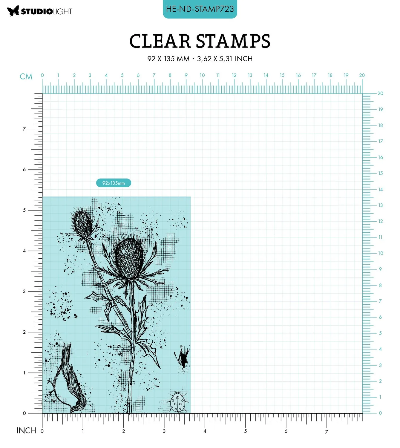 Hazel Eaton Nature's Dream 2 Thistle Clear Stempel