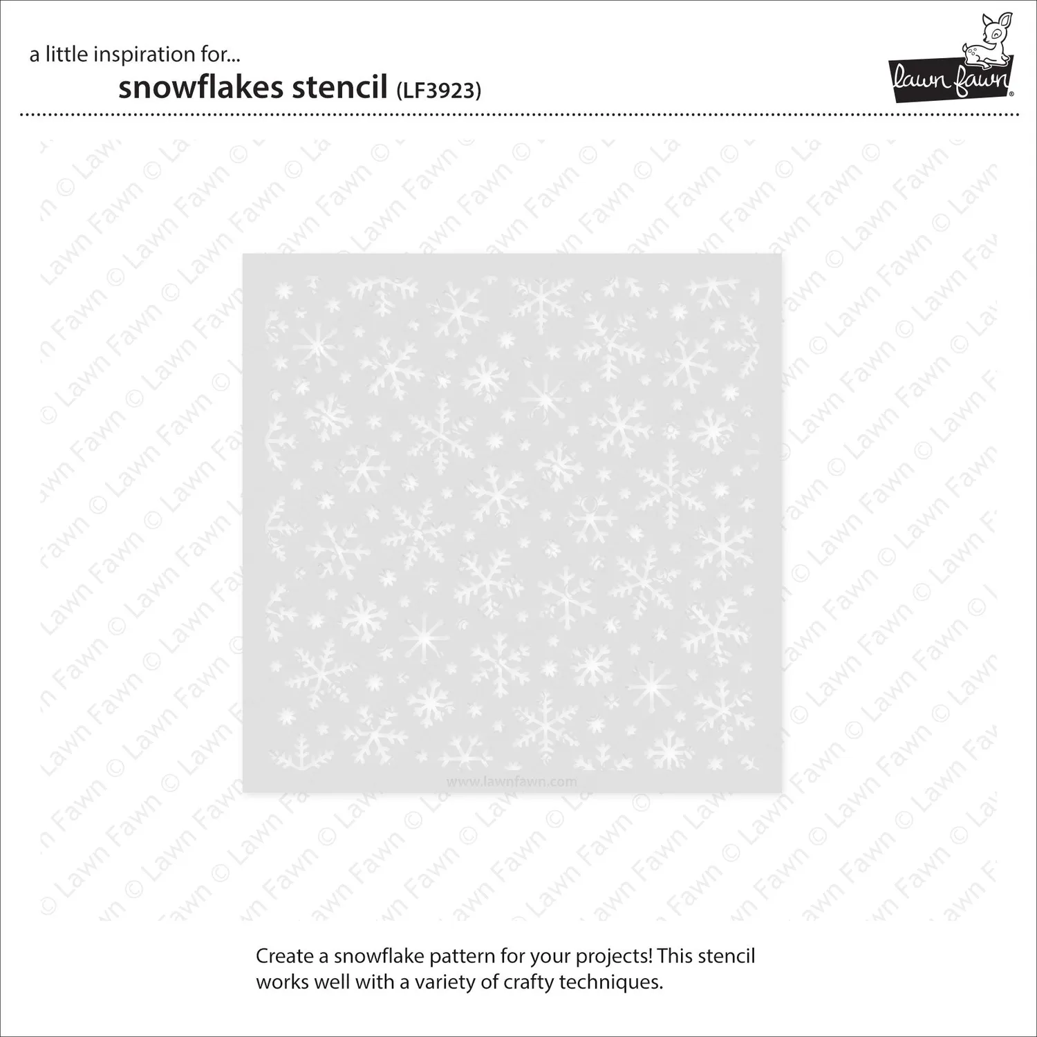 Lawn Fawn Snowflakes Stencil Schablone 6x6 Schneeflocken