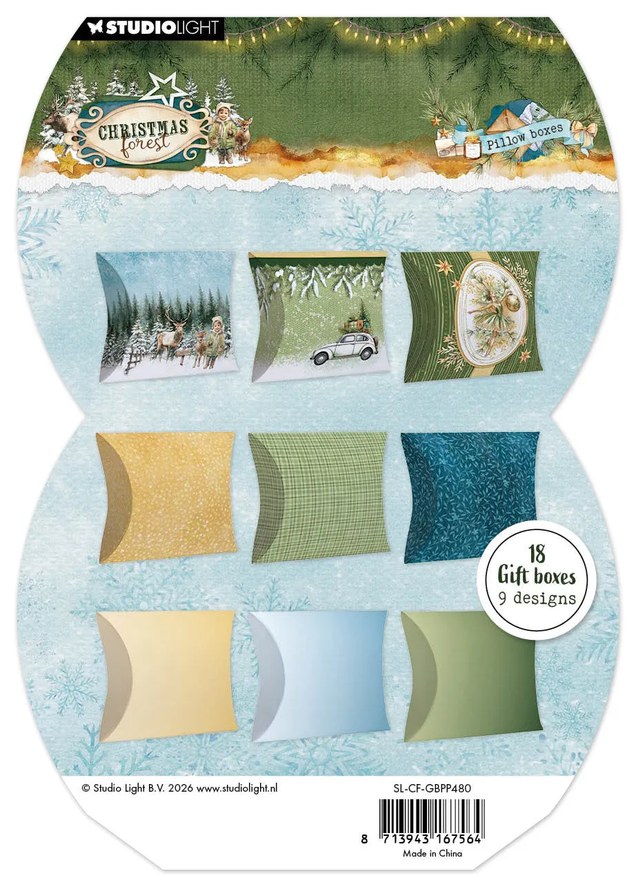 Studio Light Christmas Forest Giftbox Paper Pad Pillowbox 18 Blatt