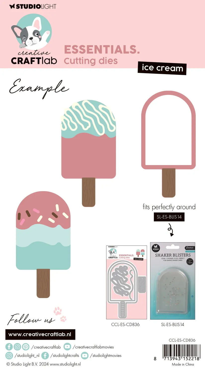 StudioLight Creative Craftlab Icecream Stanzschablone Sommer