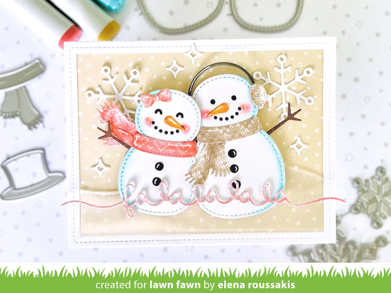 Lawn Fawn Build-A-Snowman Lawn Cuts Stanzen Winter