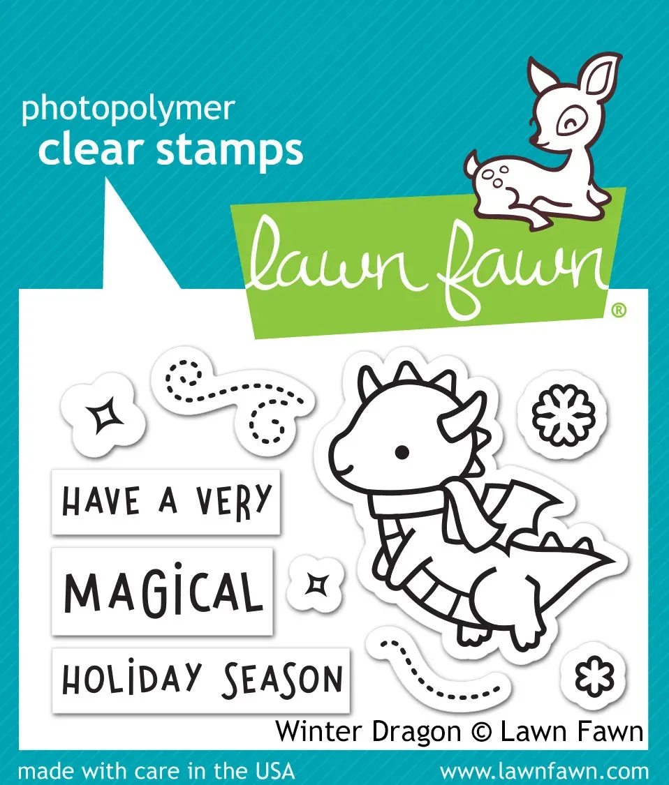 Lawn Fawn Winter Dragon Clear Stamps Drachen-Motiv