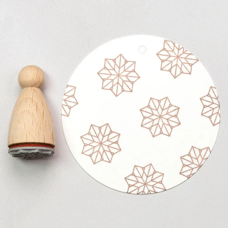 Perlenfischer Ornament Star Stempel 20x20 mm Buche