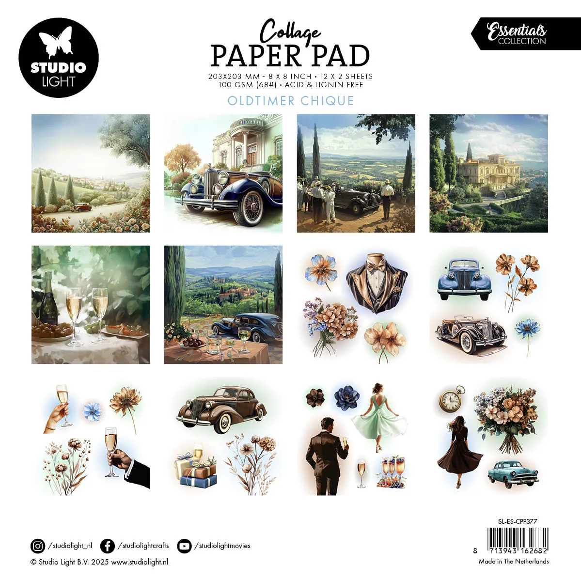 Studio Light Essentials Oldtimer Chique Collagepapier 24 Blatt Vintage