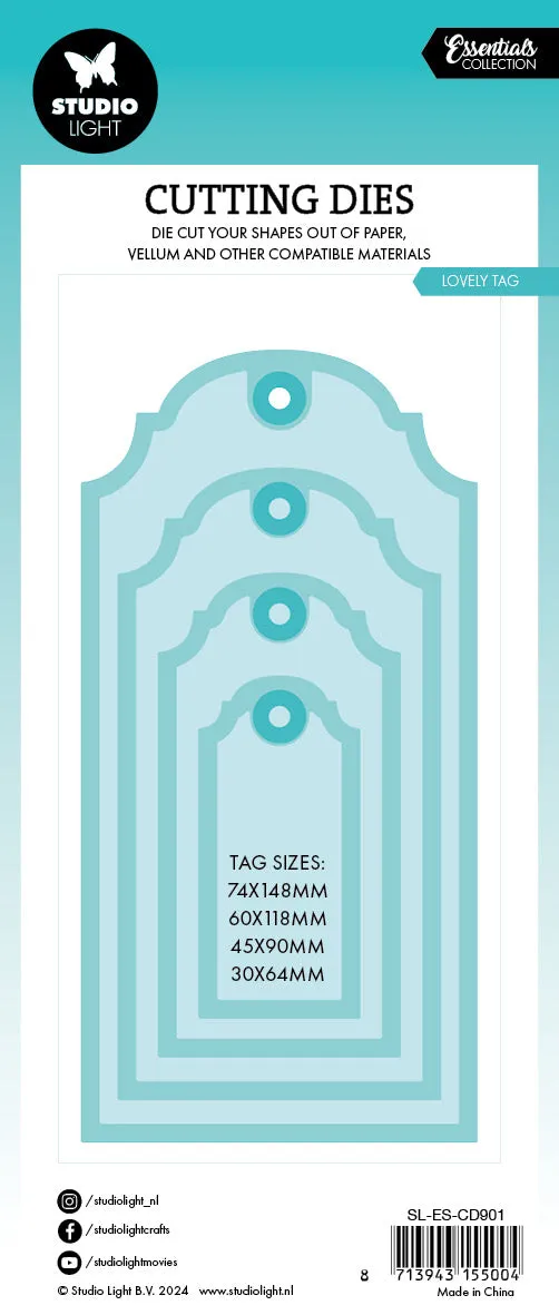 StudioLight Essentials Lovely Tag Stanzschablone filigran
