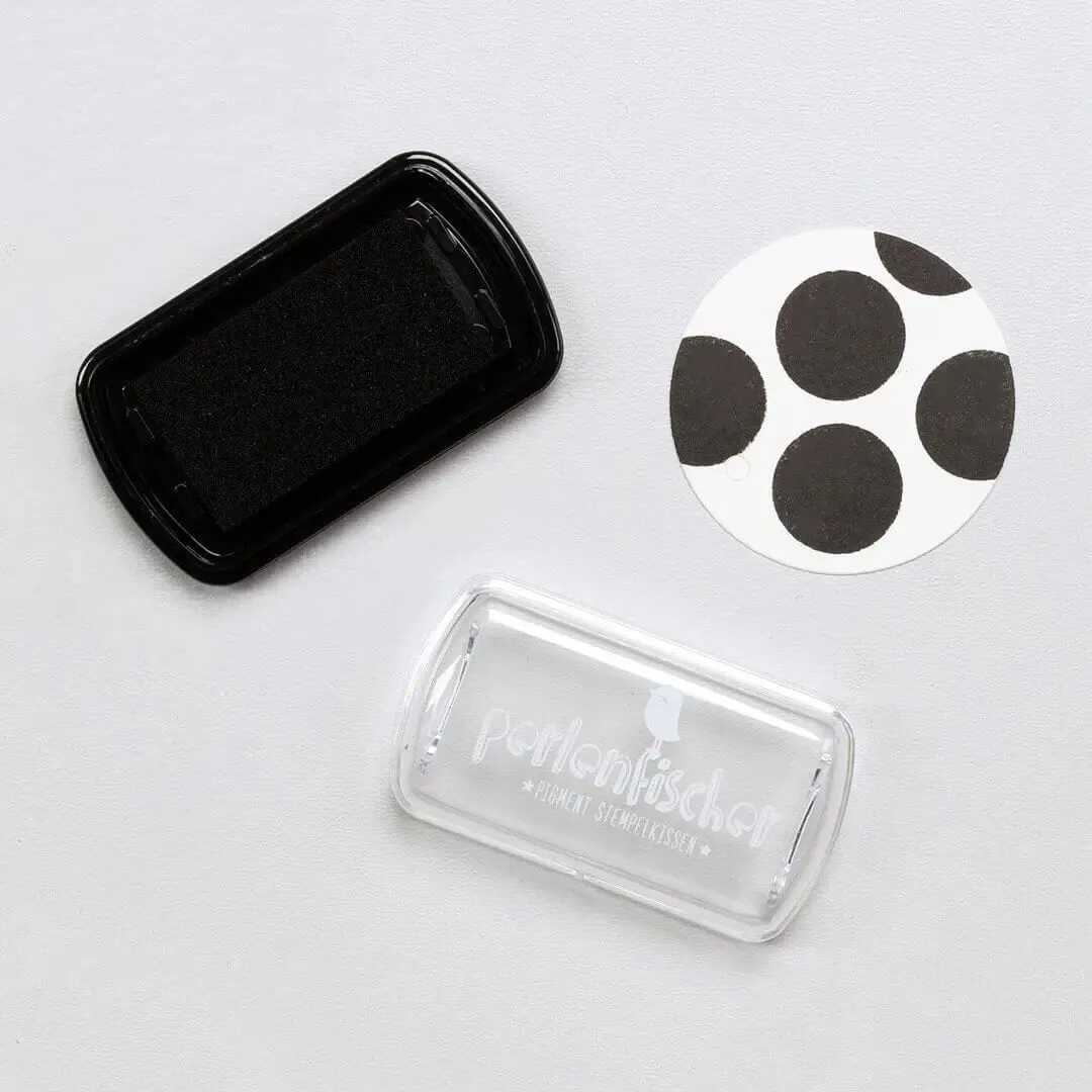 Perlenfischer Schwarz Stempelkissen Mini deckend