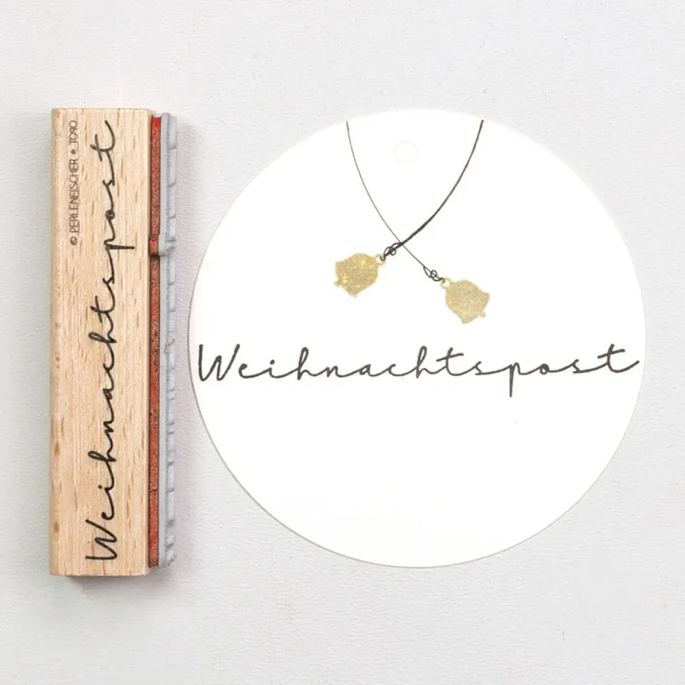 Perlenfischer Weihnachtspost Stempel 72x9 mm Holz
