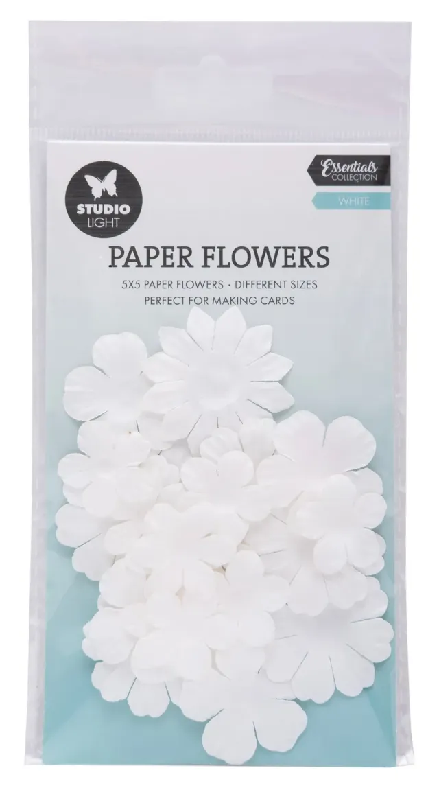 StudioLight Essentials Papierblumen 25 Stück weiß basteln