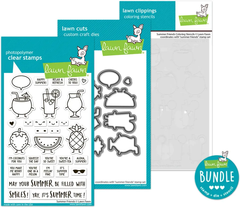Lawn Fawn Summer Friends Bundle Stempel Stanzen Stencil