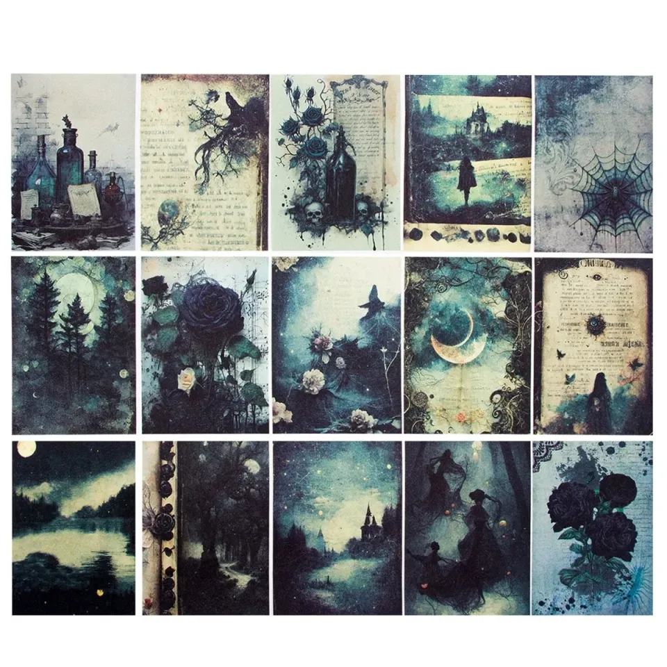 Ieebee Night Of Gallery The Castle's Library Materialpapier 30-teilig Vintage