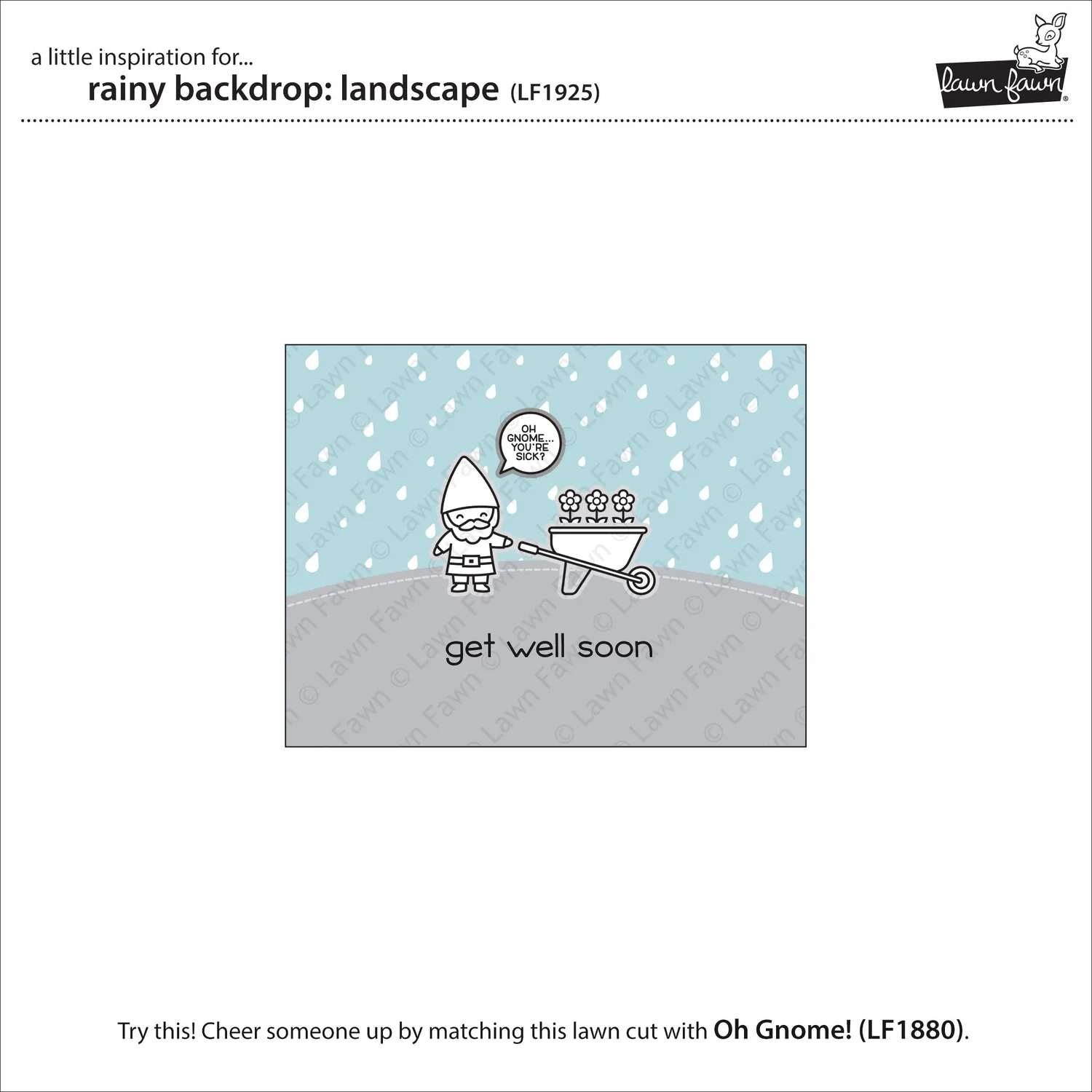 Lawn Fawn Rainy Backdrop Landscape Stanze Regenhintergrund