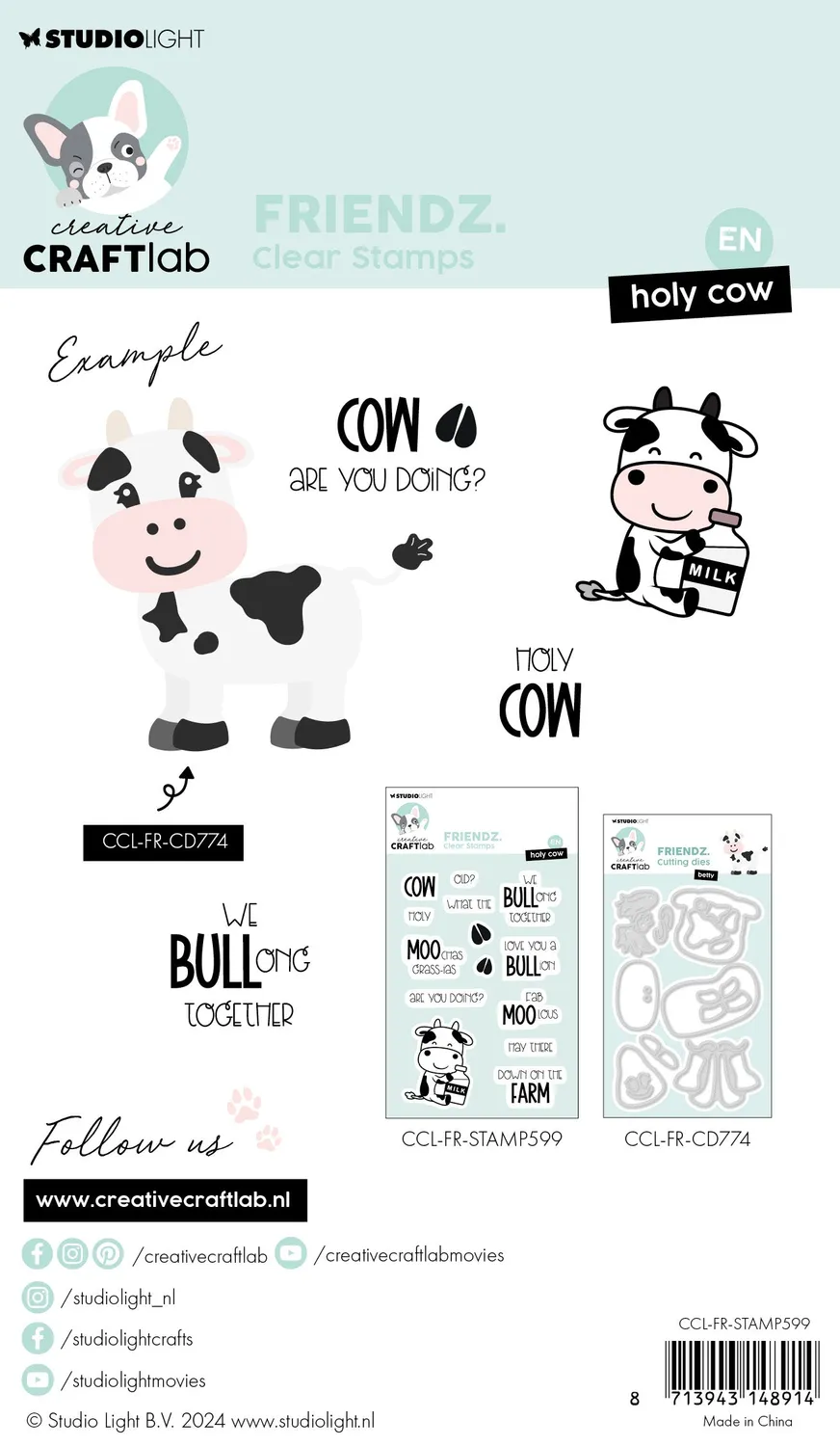 Creative Craftlab Friendz Holy Cow Clear Stamp Kuh
