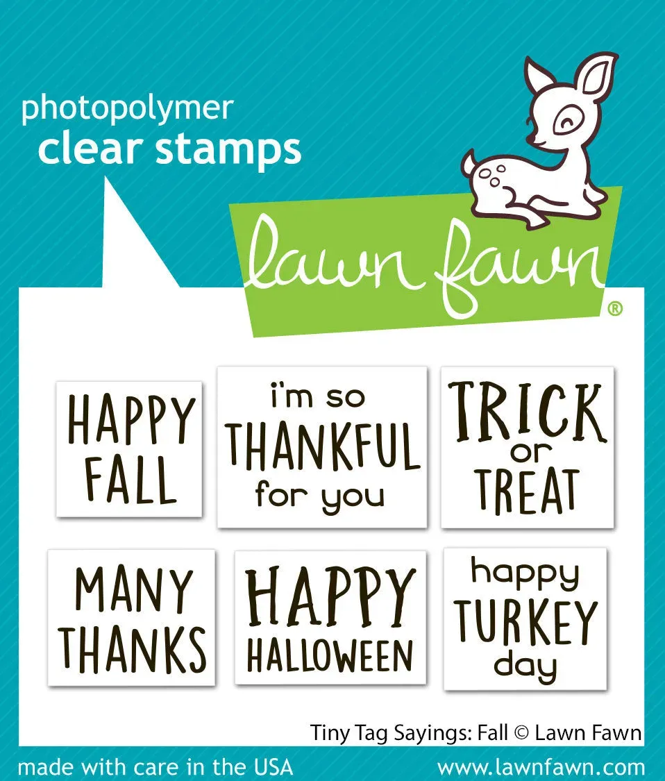 Lawn Fawn Tiny Tag Sayings Fall Clear Stamps LF3862