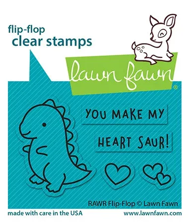 Lawn Fawn Rawr Flip-Flop LF2741 Stempel Dino