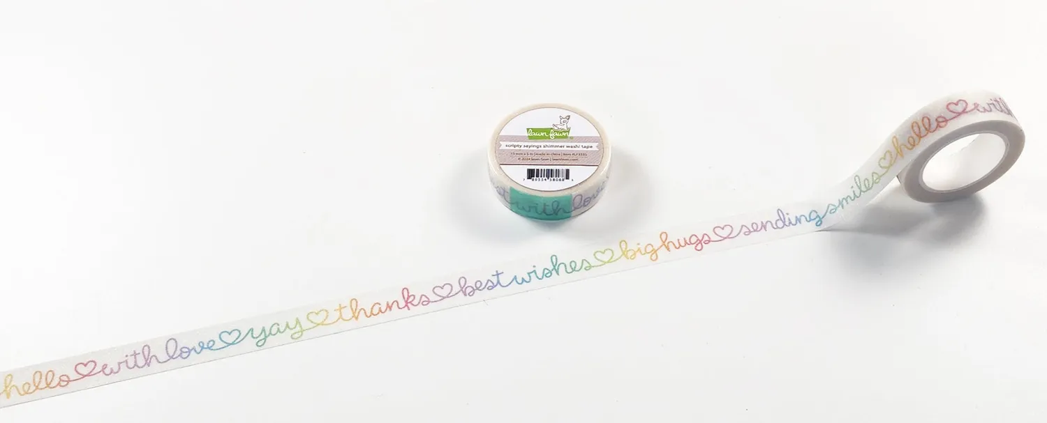 Lawn Fawn Scripty Sayings Shimmer Washi Tape 15mm