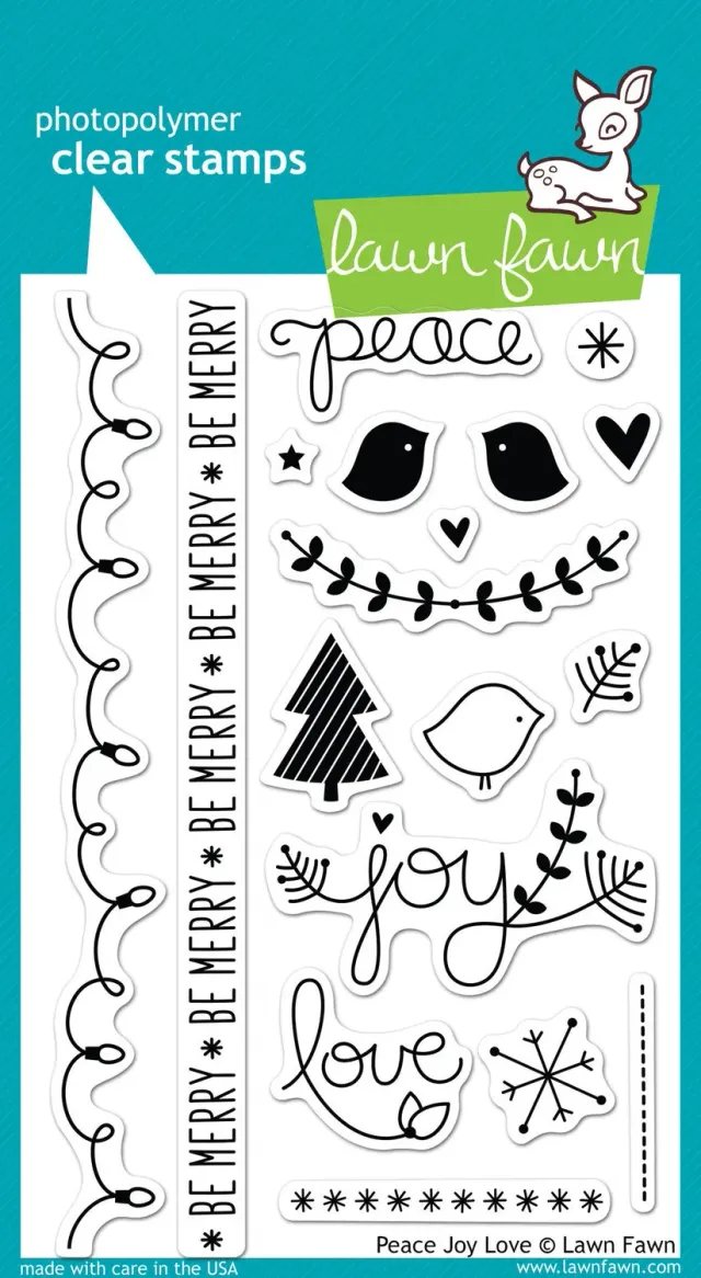 Lawn Fawn Peace Joy Love Stempelset 18-teilig Weihnachten