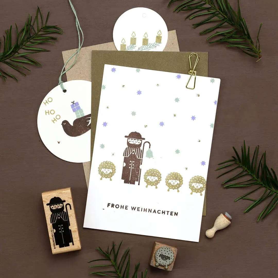 Perlenfischer Frohe Weihnachten Textstempel 3x64 mm Gruss