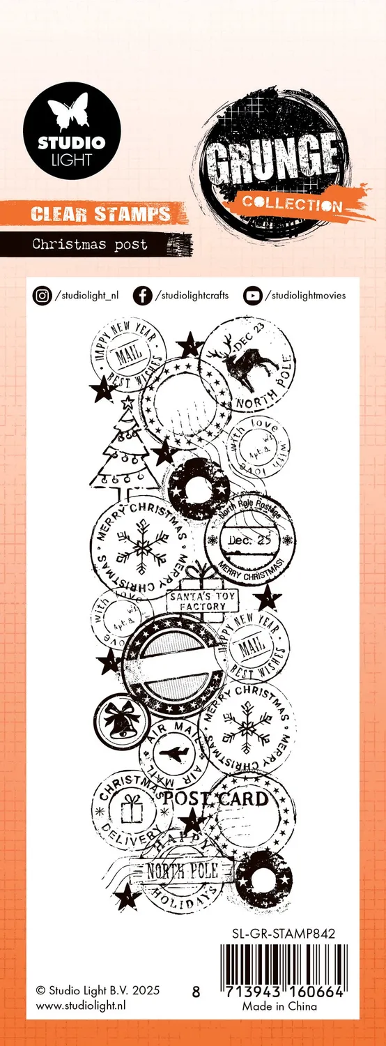 StudioLight Grunge Collection Christmas Post Stempel Grunge