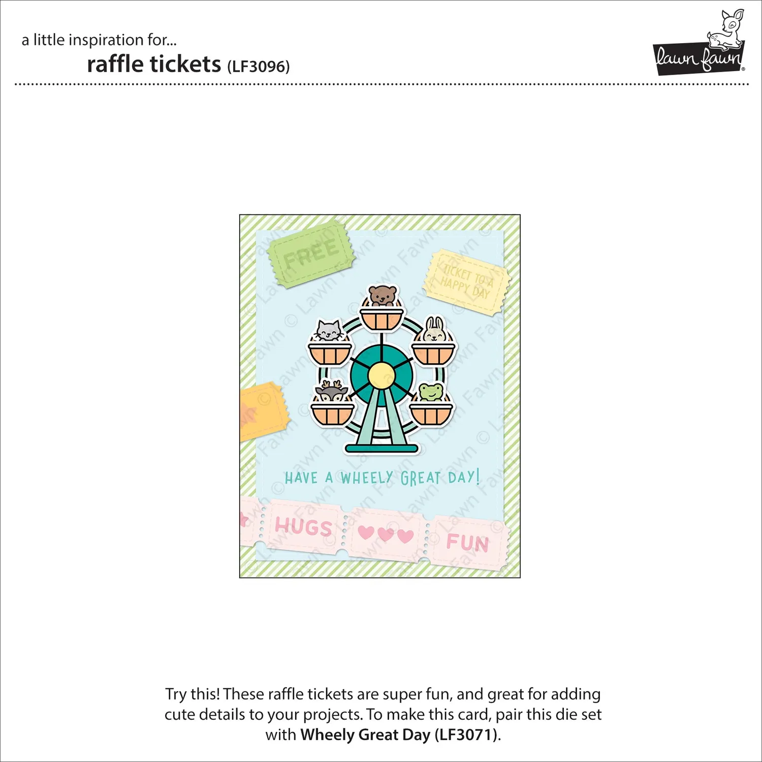 Lawn Fawn Raffle Tickets Stanzschablonen Streifen Sterne