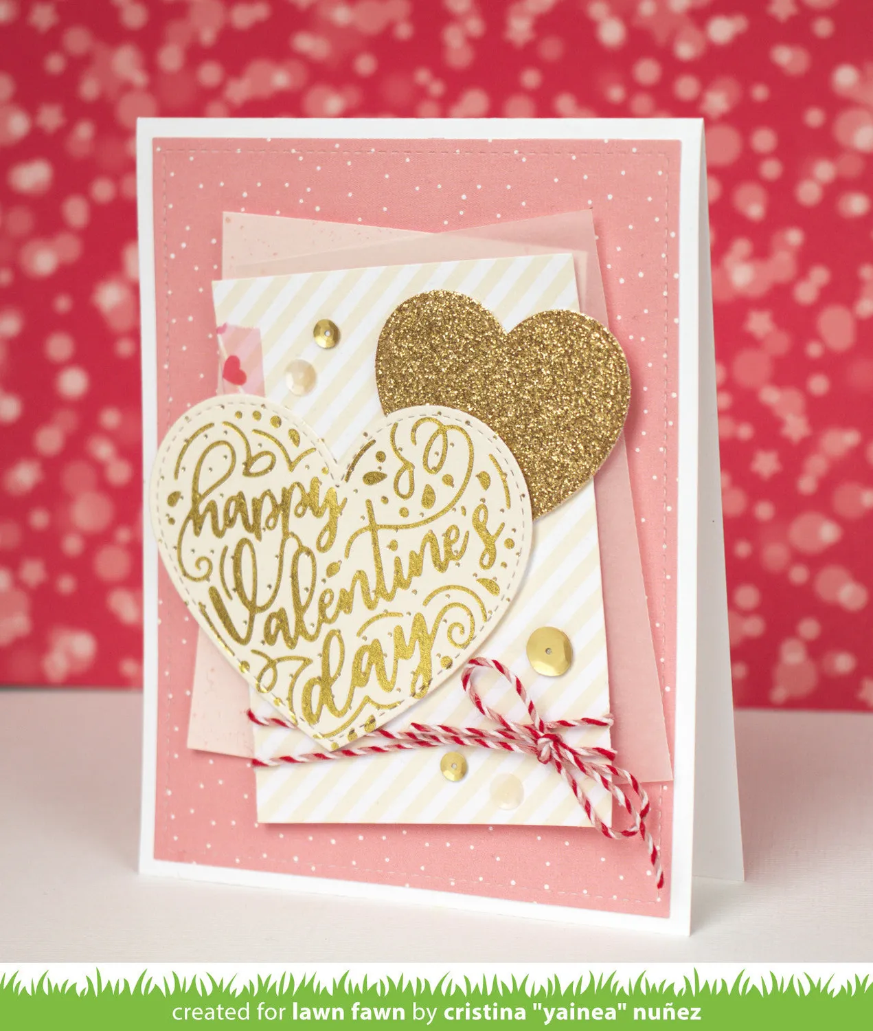 Lawn Fawn Foiled Sentiments Happy Valentines Heißfolie