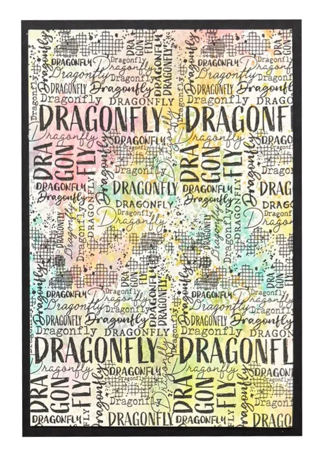Hazel Eaton Dragonfly Dreams Clear Stamp Grunge word cloud