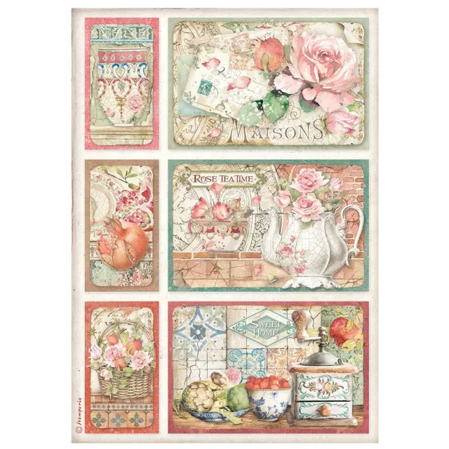Stamperia Casa Granada Reispapier A4 Karten Cards
