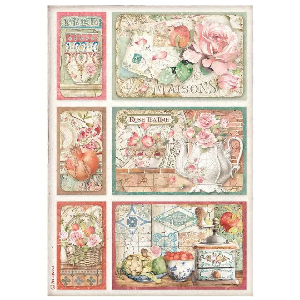 Stamperia Casa Granada Reispapier A4 Karten Cards