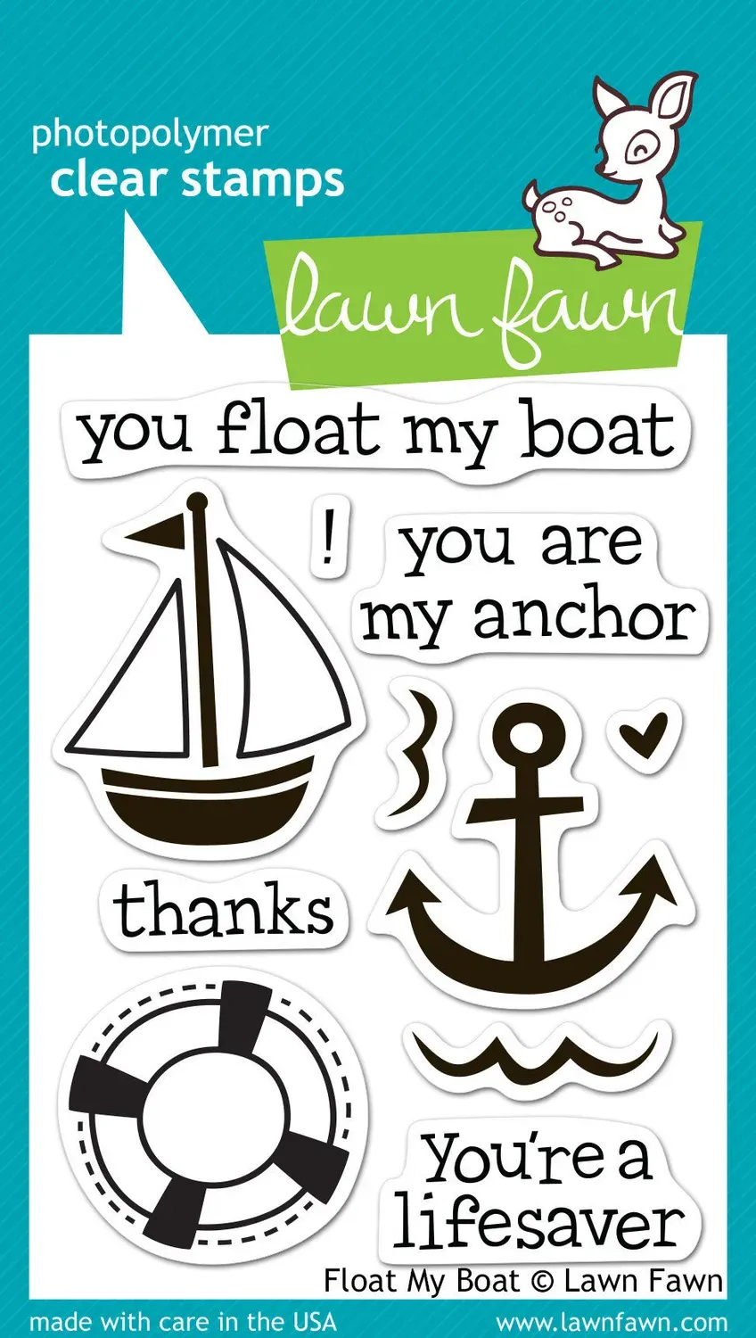 Lawn Fawn Float My Boat Klartextstempel 11tlg Meer