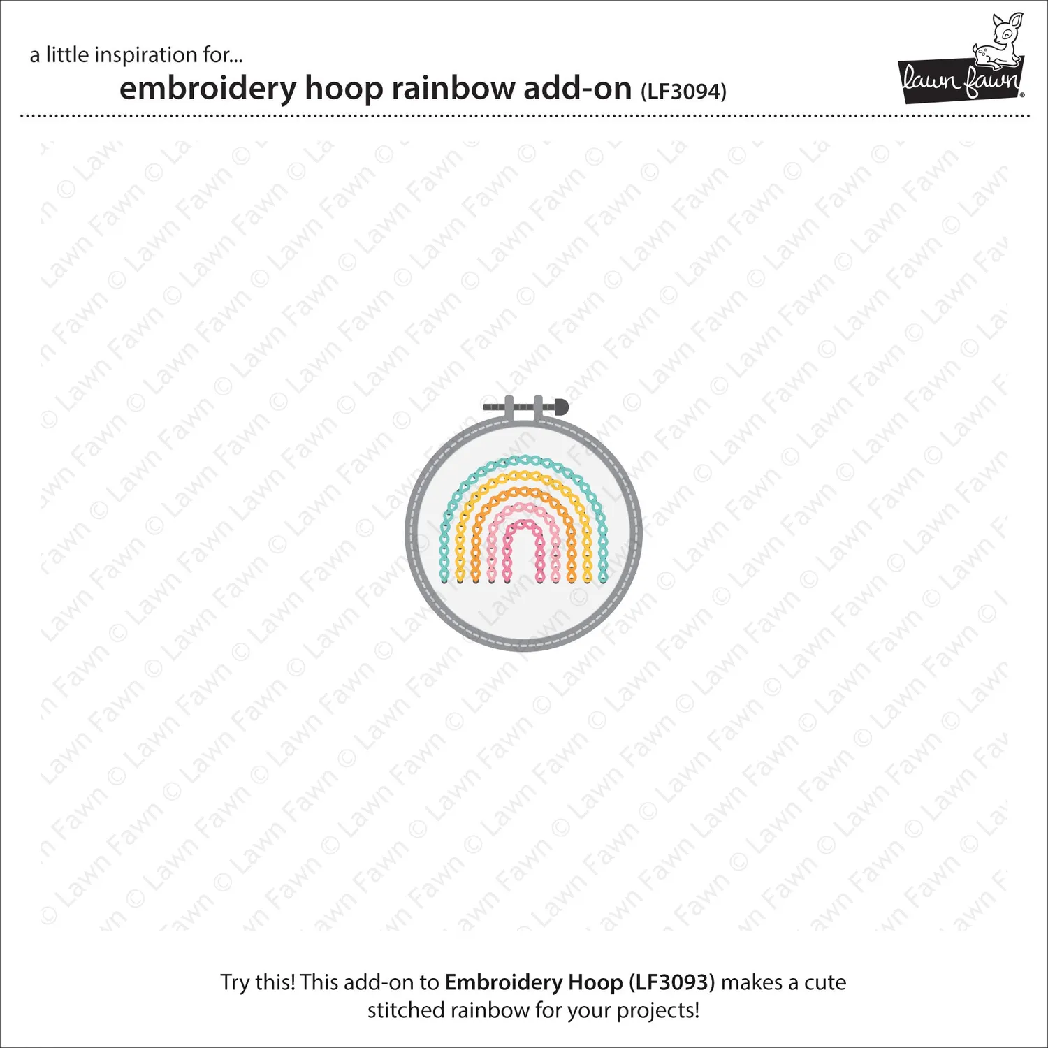 Lawn Fawn Embroidery Hoop Rainbow Add-On Stanzschablone 6,4 cm