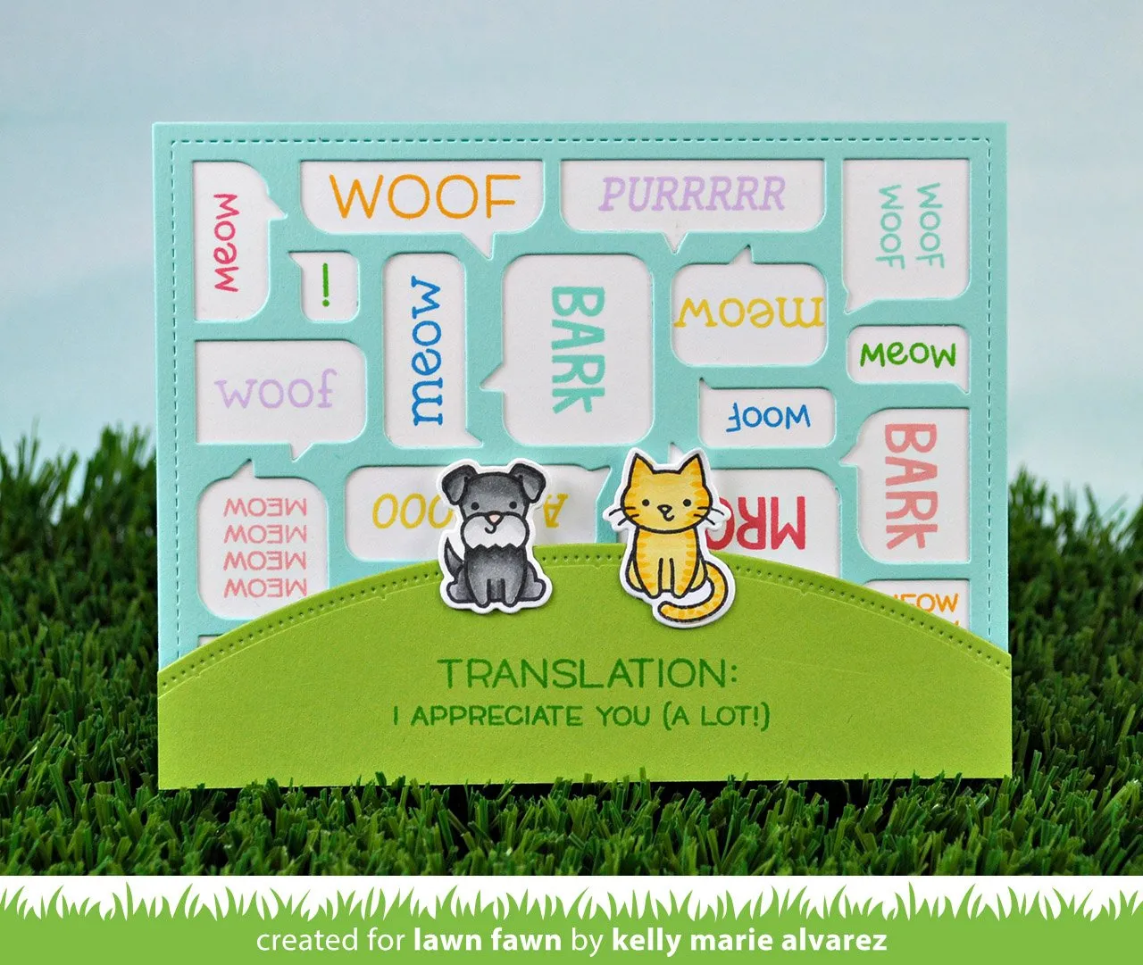 Lawn Fawn Say What? Pets Stempelset Hund Katze Vogel