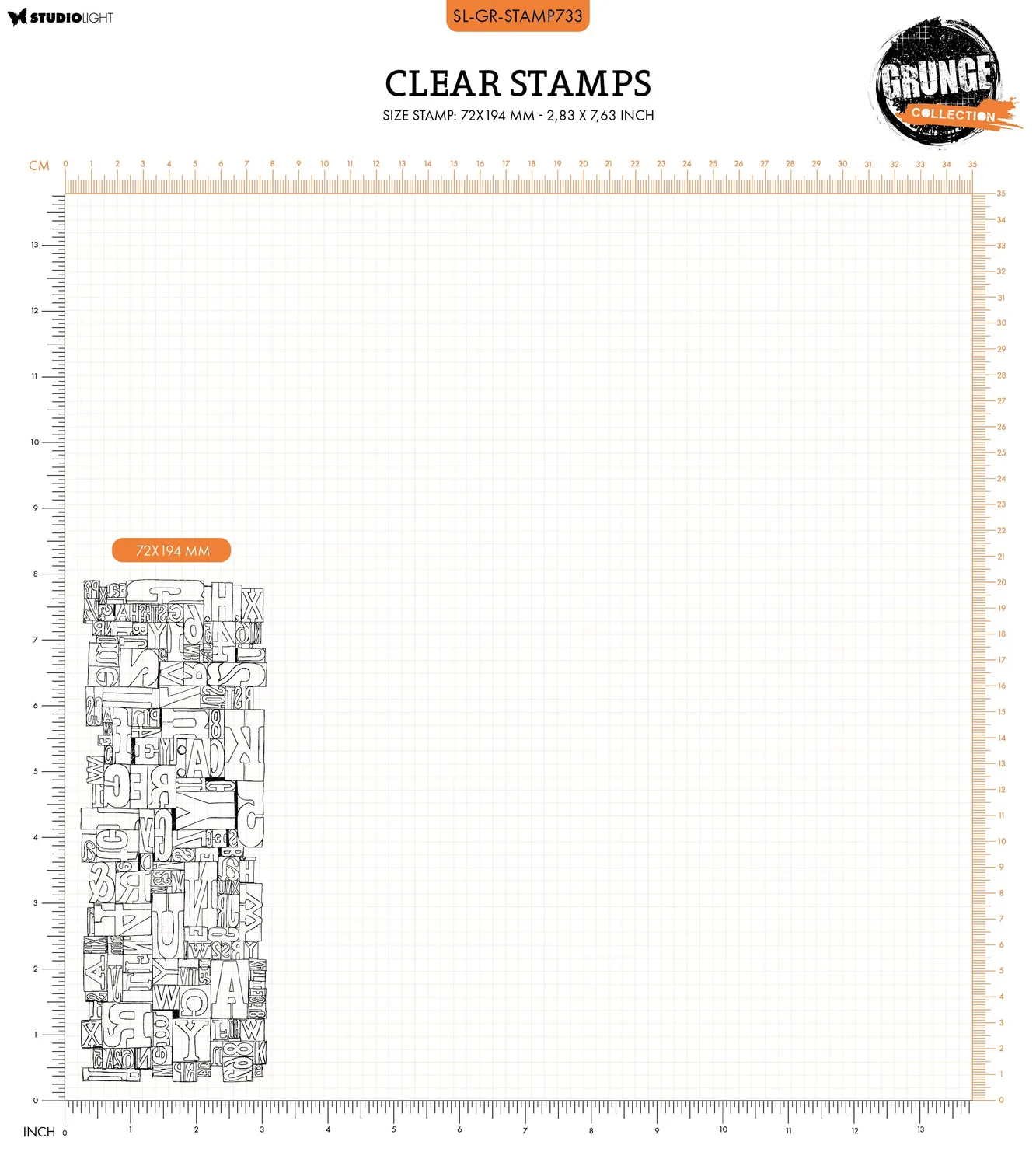 StudioLight Grunge Press Letters Clear Stamps Vintage