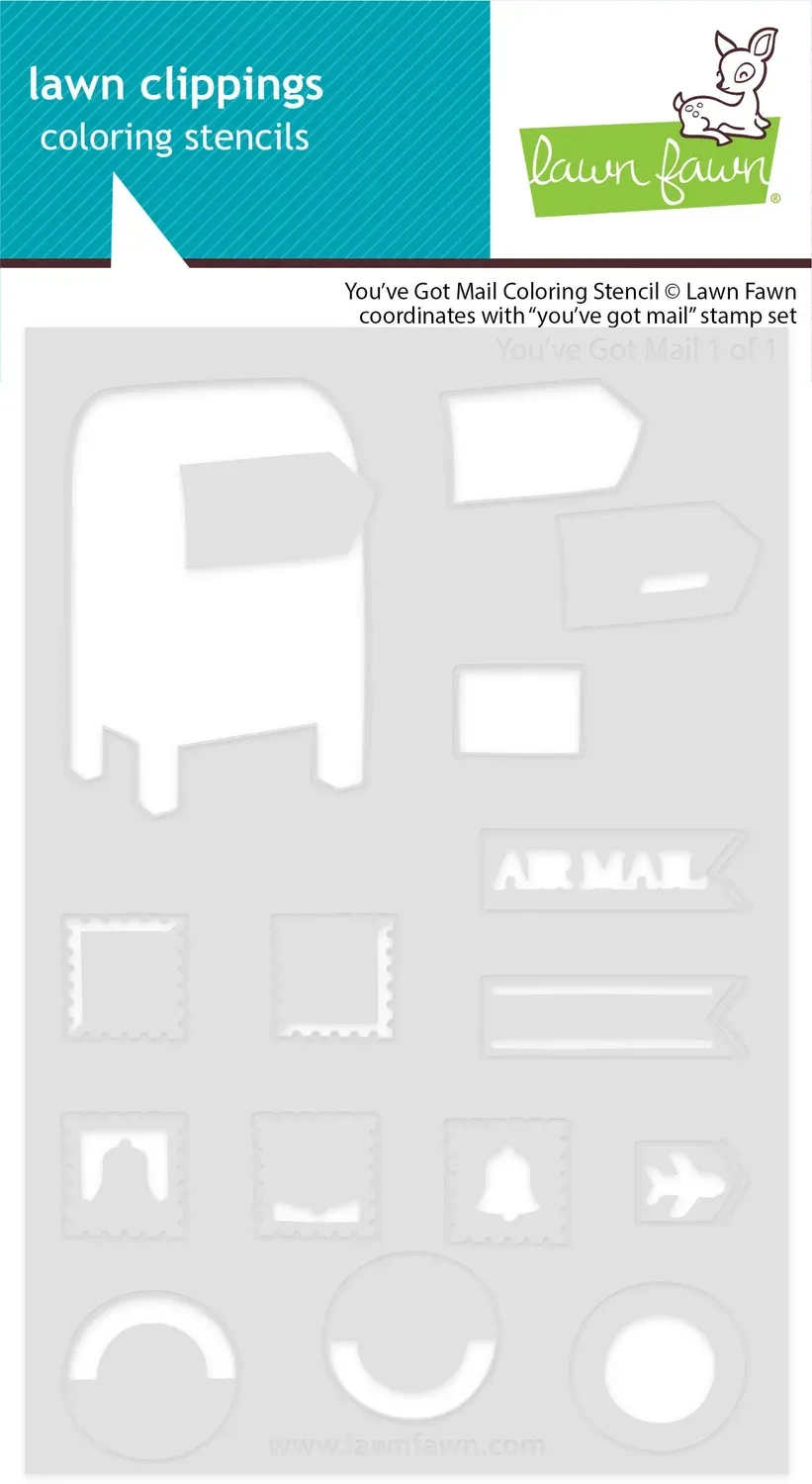 Lawn Fawn Youve Got Mail Coloring Stencil Schablone Post