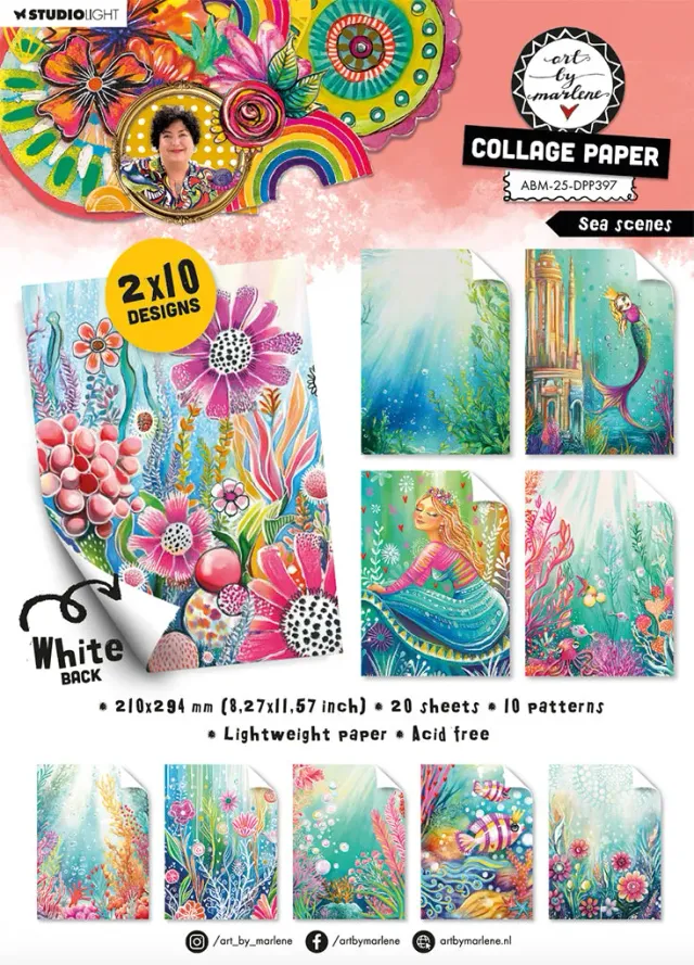 Art by Marlene Sea Scenes Collage Papierblock 20 Blatt