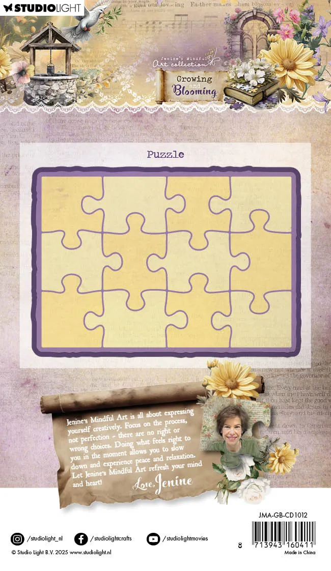 Jenine's Mindful Art Growing & Blooming Puzzle Stanzschablone