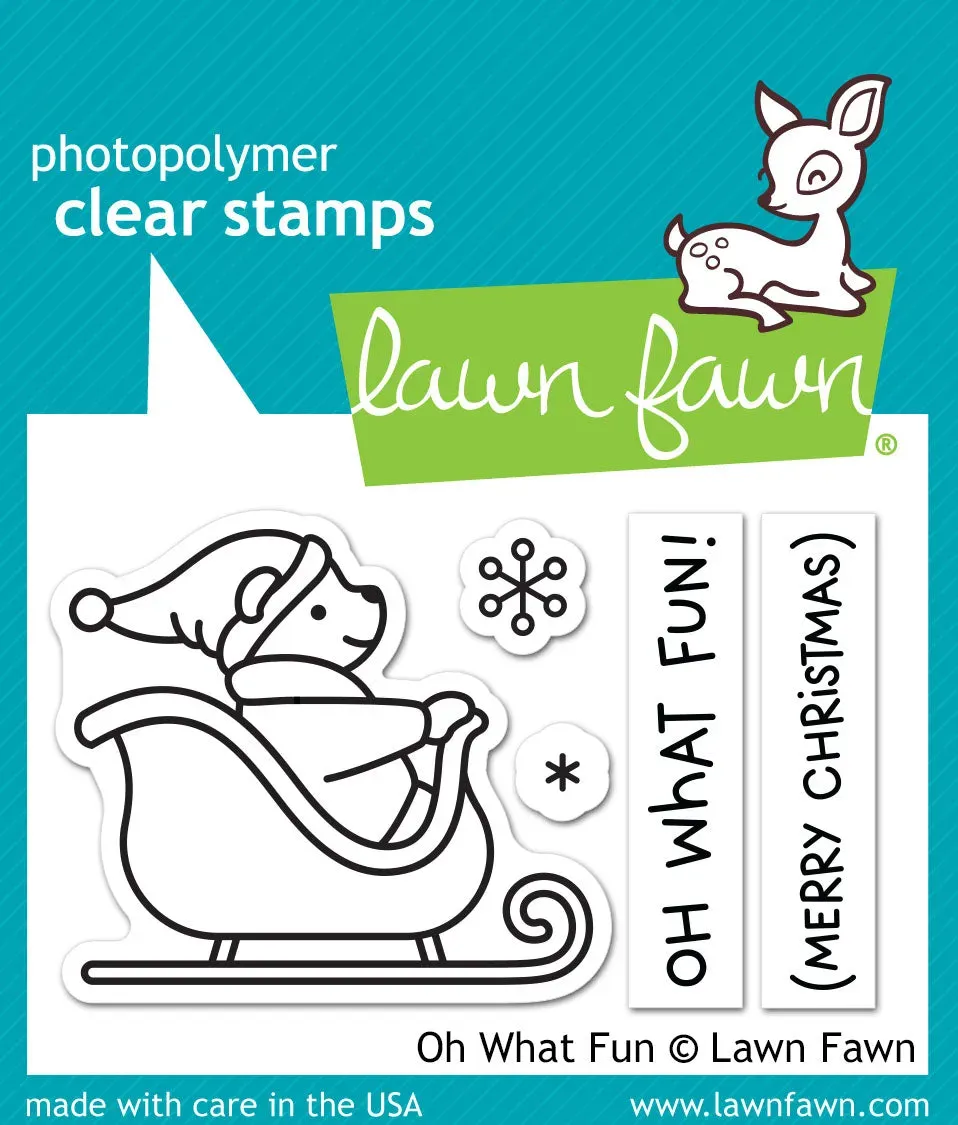 Lawn Fawn Oh What Fun Stempel Bär im Schlitten Mini
