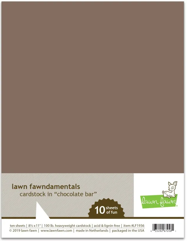Lawn Fawn Chocolate Bar Cardstock 10 Blatt