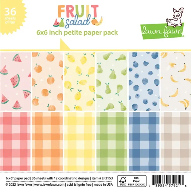 Lawn Fawn Fruit Salad LF3153 Designpapier 6x6 36 Blatt bunt
