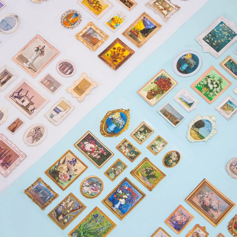 Ieebee Vintage Art Gallery 3D Sticker 2-teilig