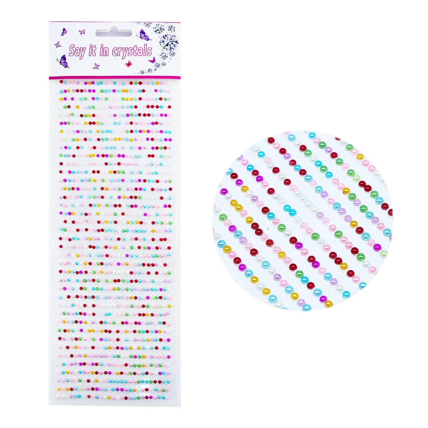 Ieebee Say It In Crystals Perlensticker Weiß 3 mm